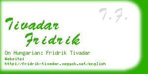 tivadar fridrik business card